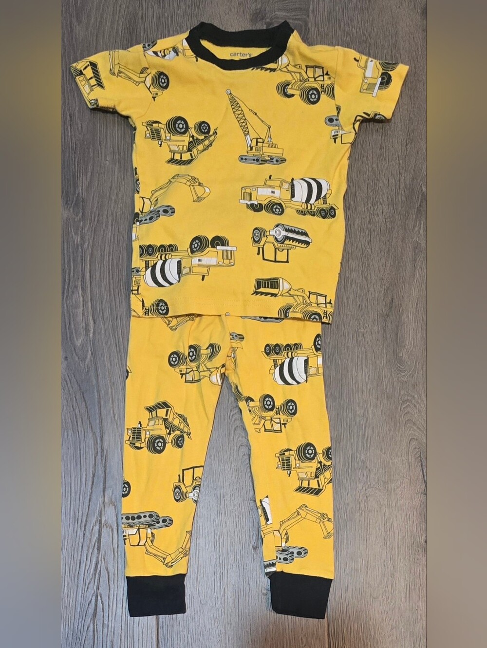 Carter's Yellow Construction Trucks Pajama Set